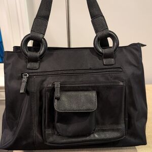 Nine & CO Black Vinyl Organizer Bag Excellent Condition Business/School